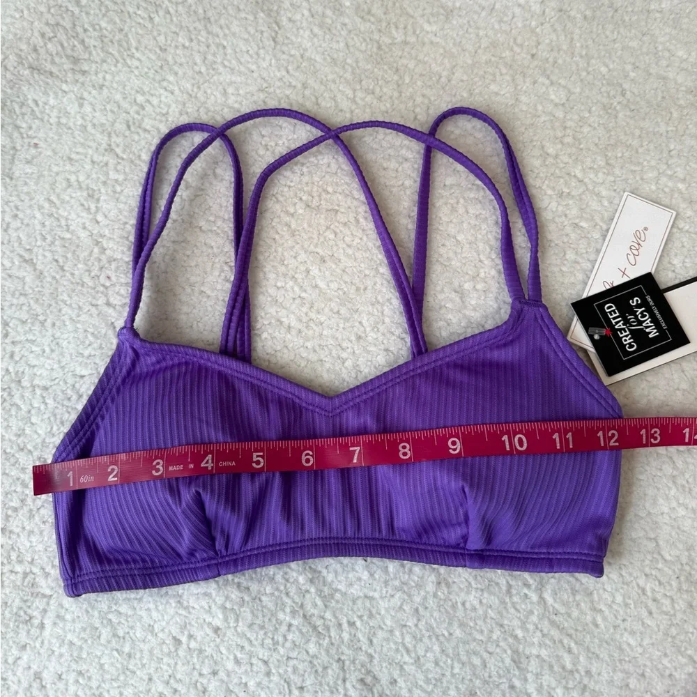 Salt + Cove ribbed purple bikini top